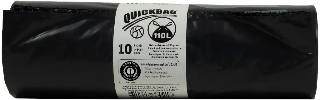 Kehrichtsäcke 110 Liter schwarz Zugband